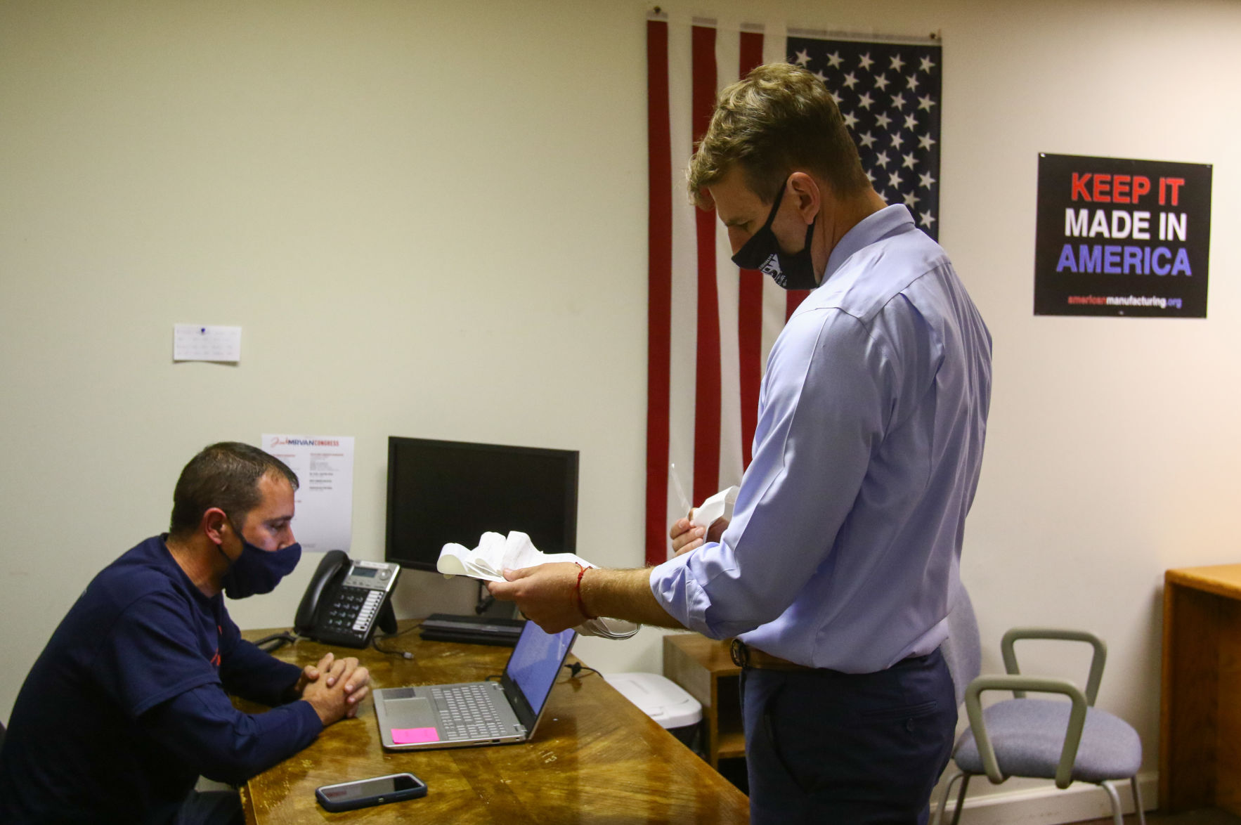 Frank Mrvan visits headquarters on Election Night